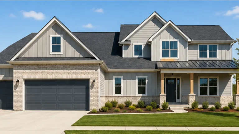 New construction home in a recently built residential community