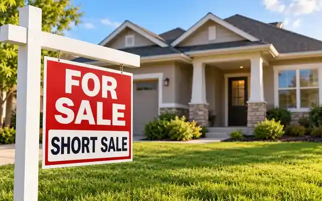 What is a short sale in real estate shown by a short sale sign outside a home